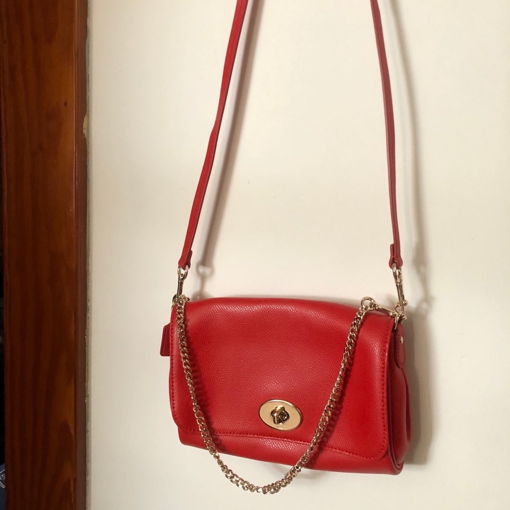 COACH- red crossbody/ clutch